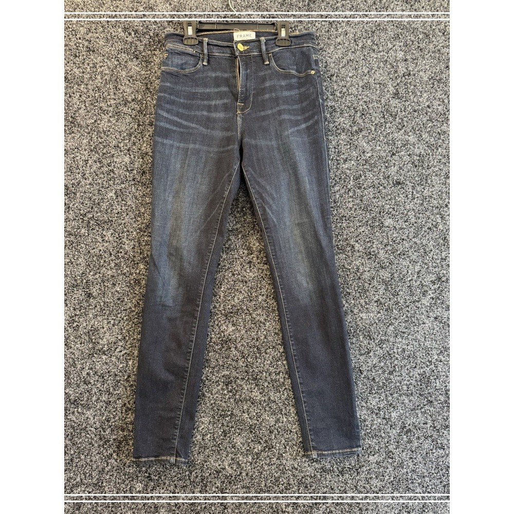 Frame Denim Le Skinny de Jeanne Jeans Pants Size 29 Dark Blue Zip Fly Women's